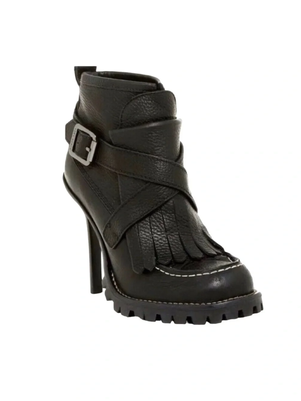 Tory Burch Lyle Leather Fringe Booties Size 9